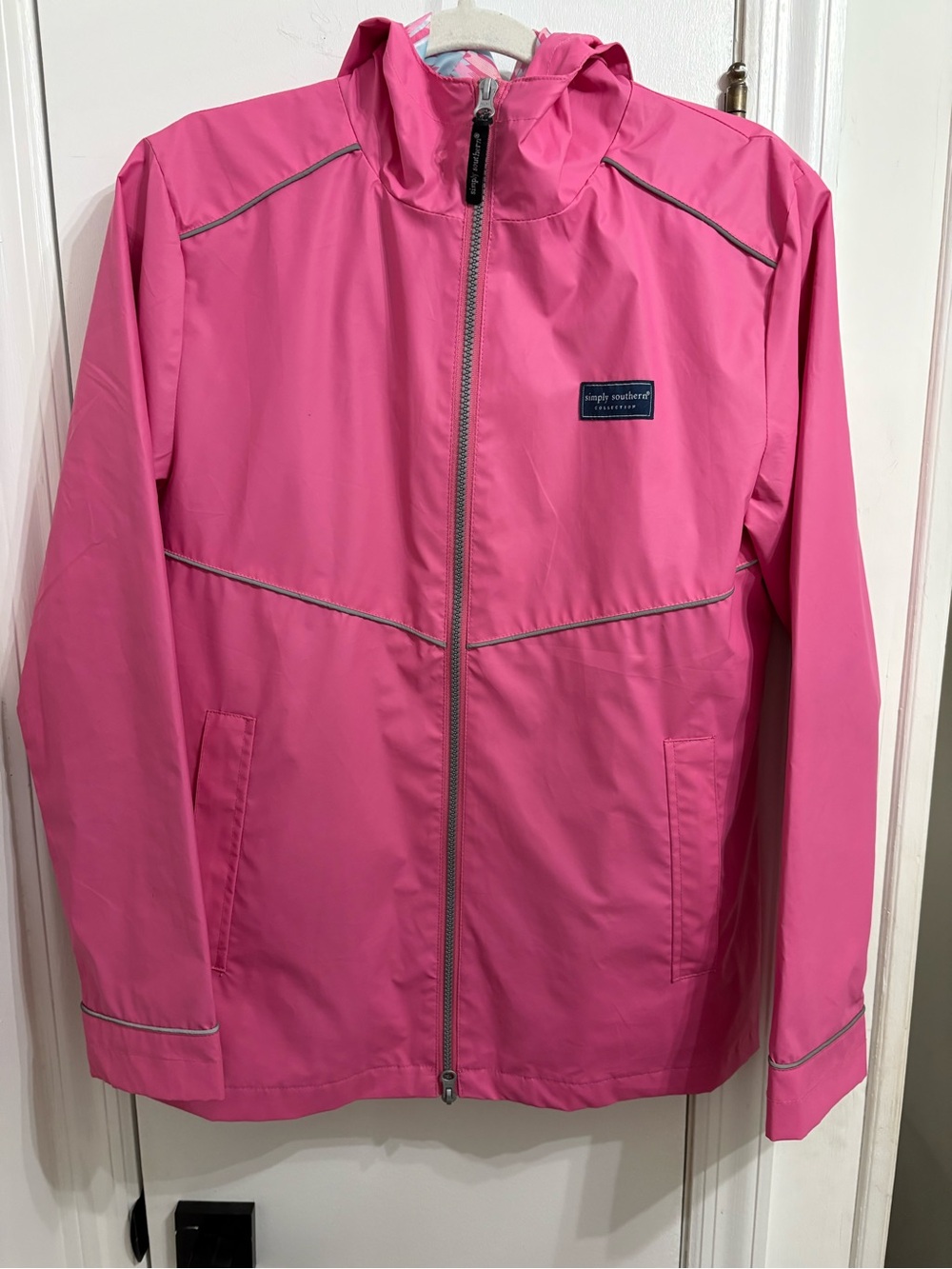 Simply Southern Hot Pink Hooded Utility Jacket